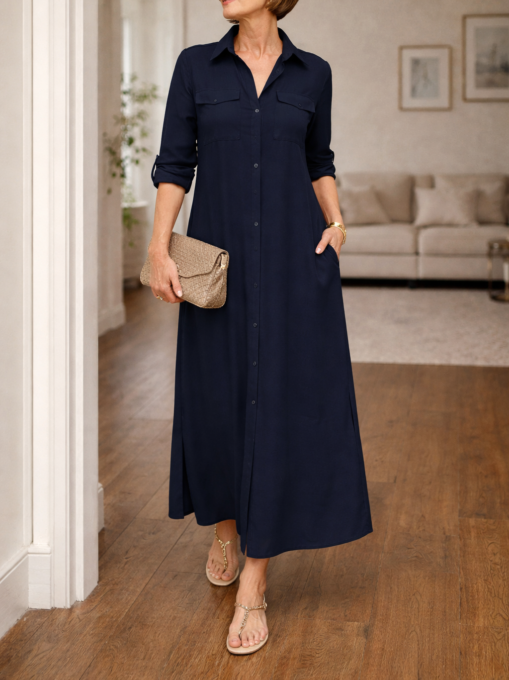 Women's Button-Down Maxi Dress