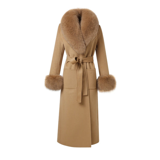 The Olyra camel wool coat