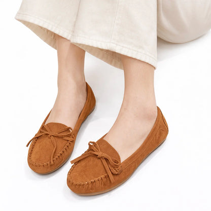 Women's Suede Bow Loafers