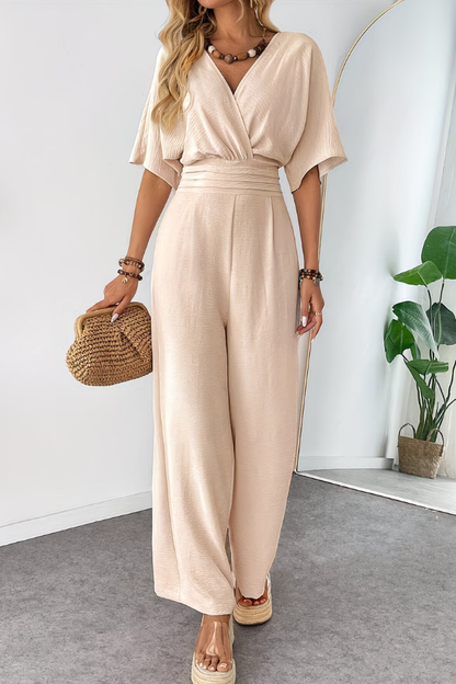 Soft Wrap Jumpsuit V Neck