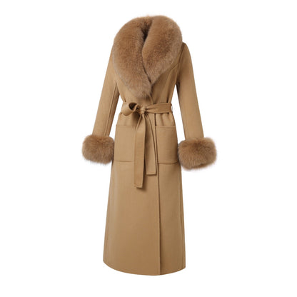The Olyra camel wool coat
