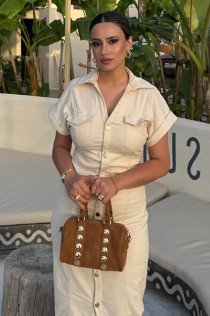 Short Sleeve Denim Dress