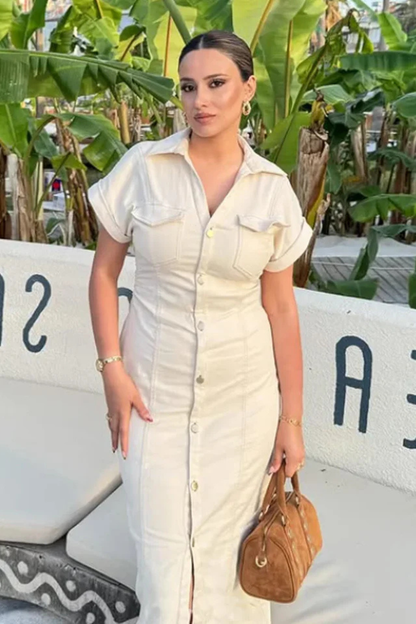 Short Sleeve Denim Dress