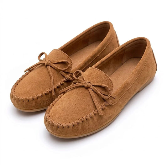 Women's Suede Bow Loafers