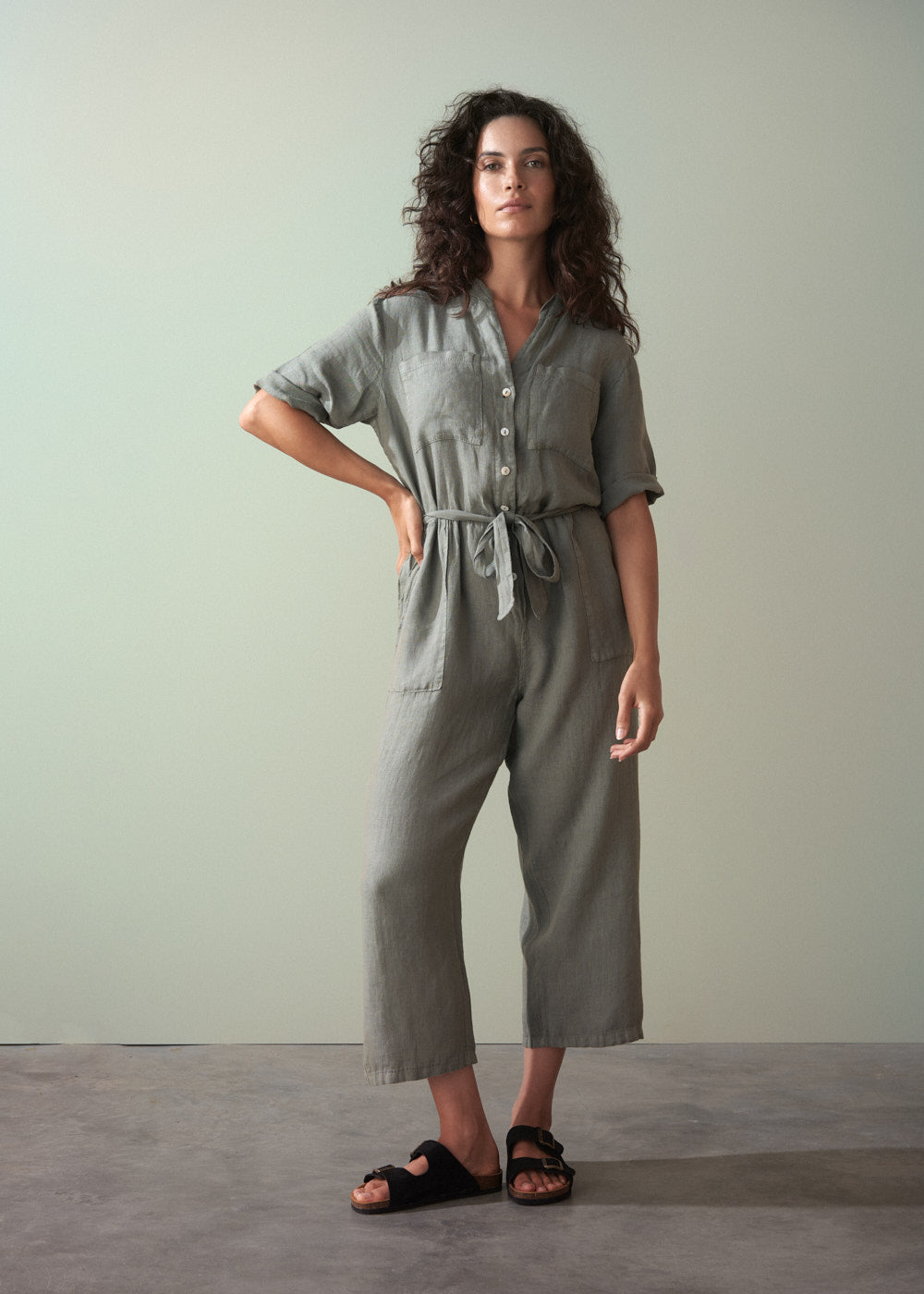 BRIA LIGHT WEIGHT LINEN JUMPSUIT