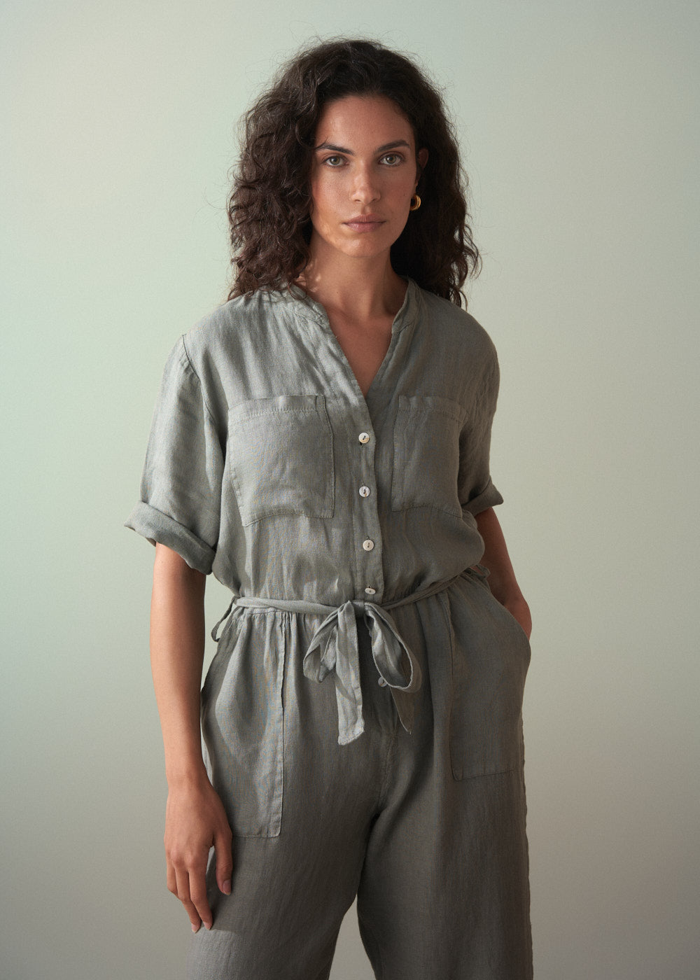 BRIA LIGHT WEIGHT LINEN JUMPSUIT