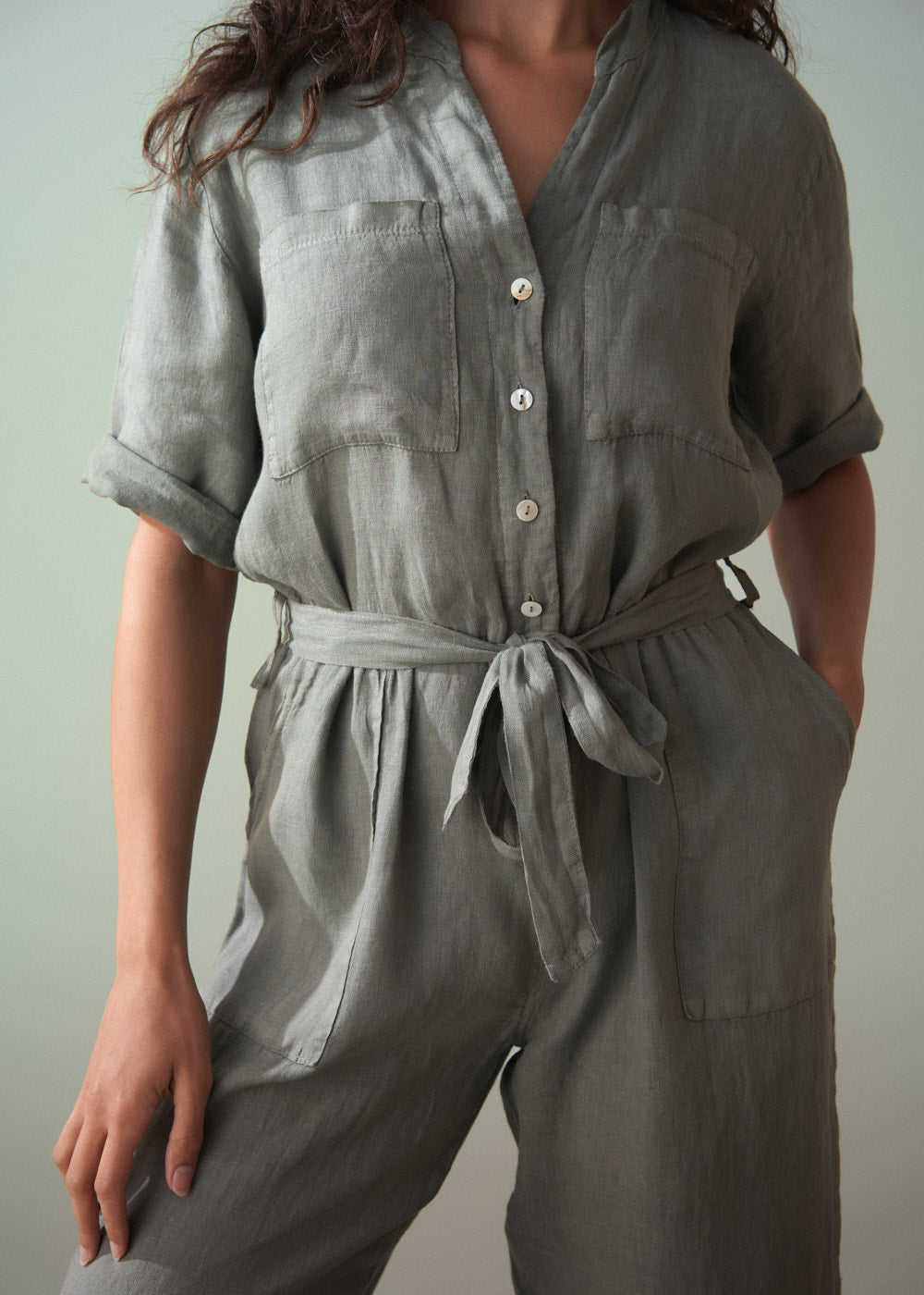 BRIA LIGHT WEIGHT LINEN JUMPSUIT