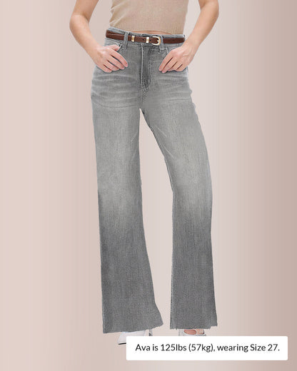 Stretchy High Waist Wide Leg Jeans