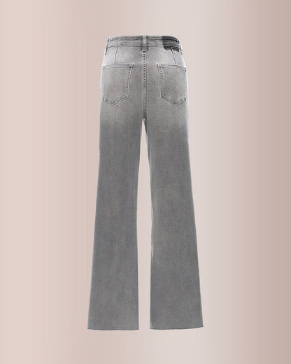 Stretchy High Waist Wide Leg Jeans