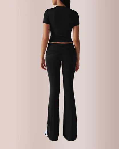 Crop Top & Flare Pant Lounge Set
