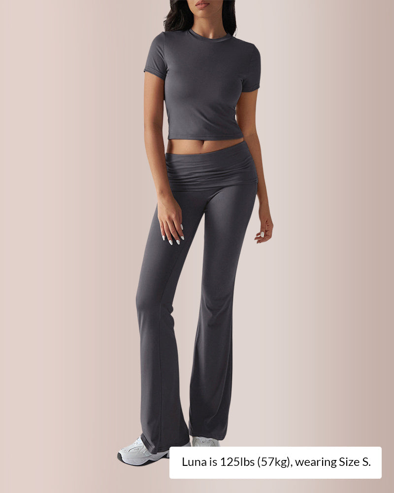 Crop Top & Flare Pant Lounge Set