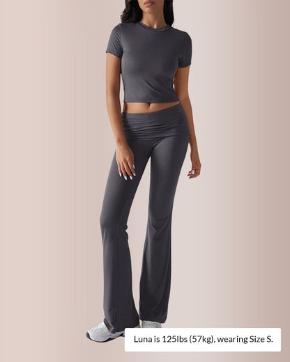 Crop Top & Flare Pant Lounge Set