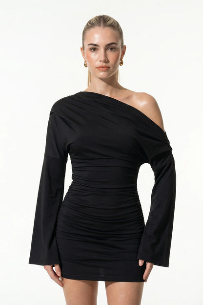Women’s Asymmetric Neck Mini Dress