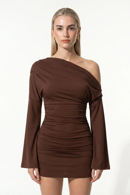 Women’s Asymmetric Neck Mini Dress