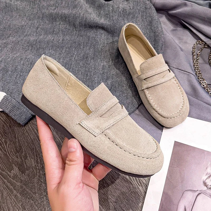 Women's Genuine Leather Black Loafers