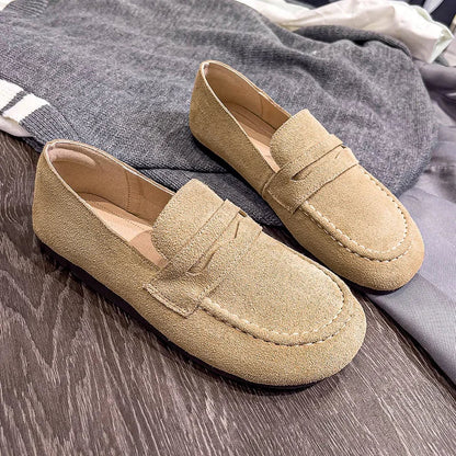 Women's Genuine Leather Black Loafers