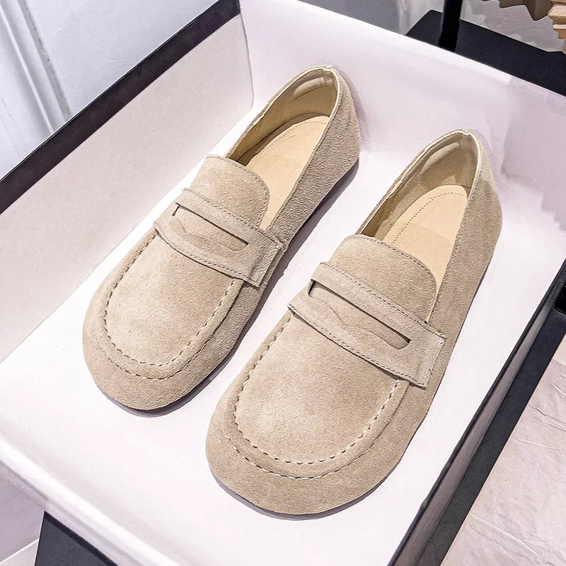 Women's Genuine Leather Black Loafers