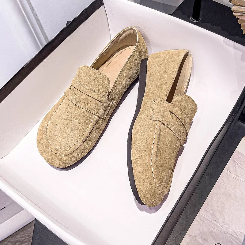 Women's Genuine Leather Black Loafers