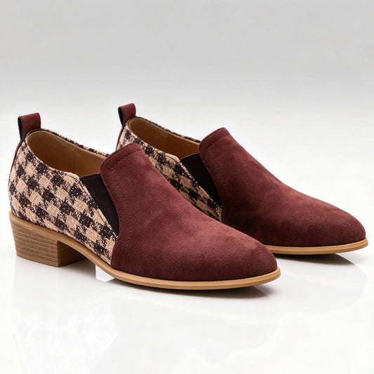 Women's Suede Houndstooth Loafers
