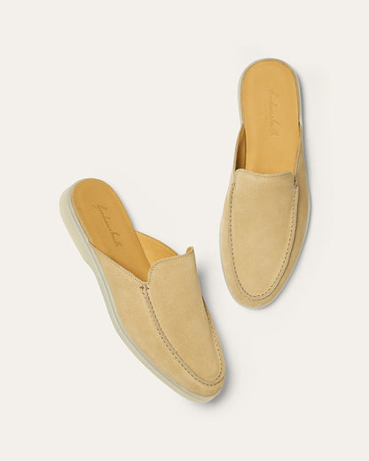 LONDORIA | WOMENS BEIGE SUEDE SLIP-ON LOAFER