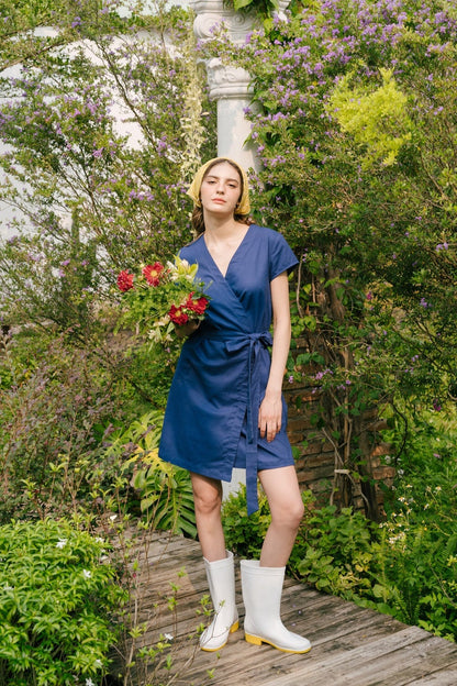 Wrap Linen Dress With Belt