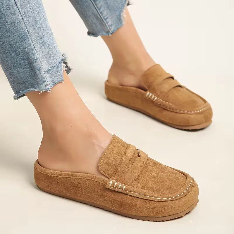 Londoria | Women’s Suede-Look Slip-On Loafer Mules