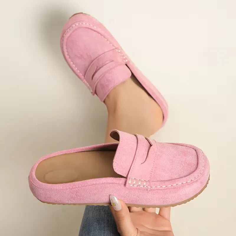 Londoria | Women’s Suede-Look Slip-On Loafer Mules