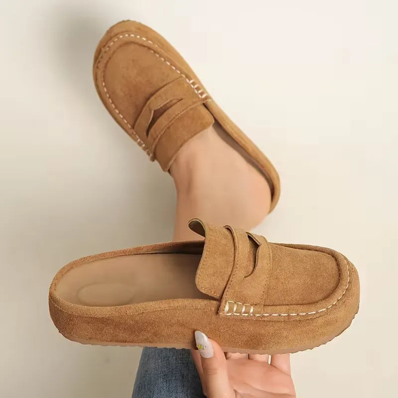 Londoria | Women’s Suede-Look Slip-On Loafer Mules