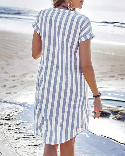 Striped Shirt Dress