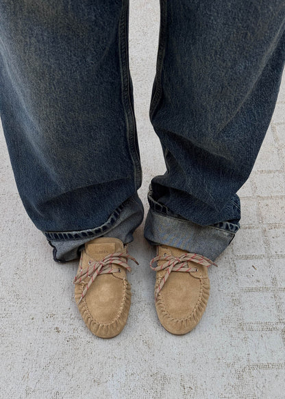 Londoria | Suede Beige Leather Loafers